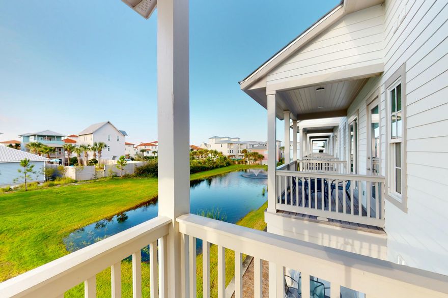Experience refined coastal living in this top-floor end unit at Azure of 30A. With a spacious layout, tall ceilings, and extra windows, this residence is filled with natural light. Thoughtfully designed with high-end finishes, solid shaker doors and cabinetry, quartz countertops, and custom bunk beds, it offers both style and comfort. The private balcony provides an ideal setting to unwind, with elevated views and refreshing coastal breezes. This quiet, exclusive community features a heated resort-style pool and spa and is just steps from two convenient beach accesses. With close proximity to local activities and the beach, this 19-residence development is an excellent choice for a second home or vacation rental.