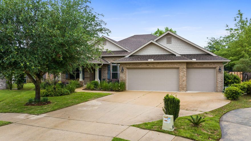 GREAT BUY IN HAMMOCK BAY! 4 bdrs, 3 baths, Sunroom, 3 Car garage and a large storage bldg on a highly sought-after spacious lot, This gorgeous, well-appointed home comes with tile flooring in living areas, hardwood flooring in bdrs, and an auto on-demand 22 KW whole-house generator. The entryway welcomes you into the light and airy, open floor-plan. The large kitchen features granite countertops, farm style stainless steel sink and efficient gas cooking.  10 closets inc a walk-in pantry. The laundry room has a sink and full set of cabinets w/a granite countertop work surface.  A spacious enclosed sunroom overlooking the backyard. You can enjoy all of the wonderful amenities Hammock Bay has to offer. 
3 Clubhouses, pools, fitness ctr,, bay frontage, General Store, Sport Complex and more.