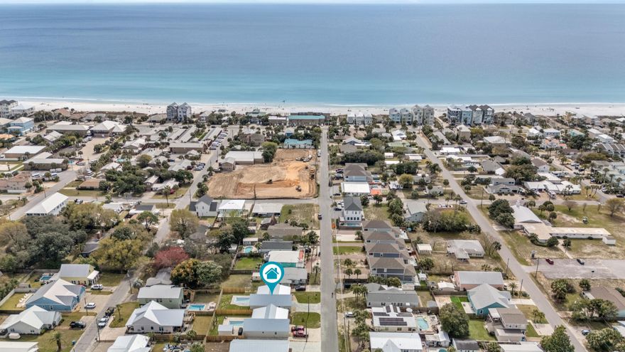 Introducing a brand new coastal build home on 16th Street in Panama City Beach. Just a short walk to the sugar white sand and emerald waters. This 3 bedroom, 2.5 bath home is designed with elevated finishes throughout, including custom cabinetry, quartz kitchen countertops, and 9 foot ceilings that create a bright, open feel. Outside, enjoy your own private 10x20 pool, a paver driveway, and a paver pool deck for low-maintenance coastal living. With quality craftsmanship and an unbeatable location, this home is perfect as a primary residence, vacation retreat, or investment property. Information contained within this listing such as lot dimensions, is deemed to be accurate but is not guaranteed. Buyer to verify.