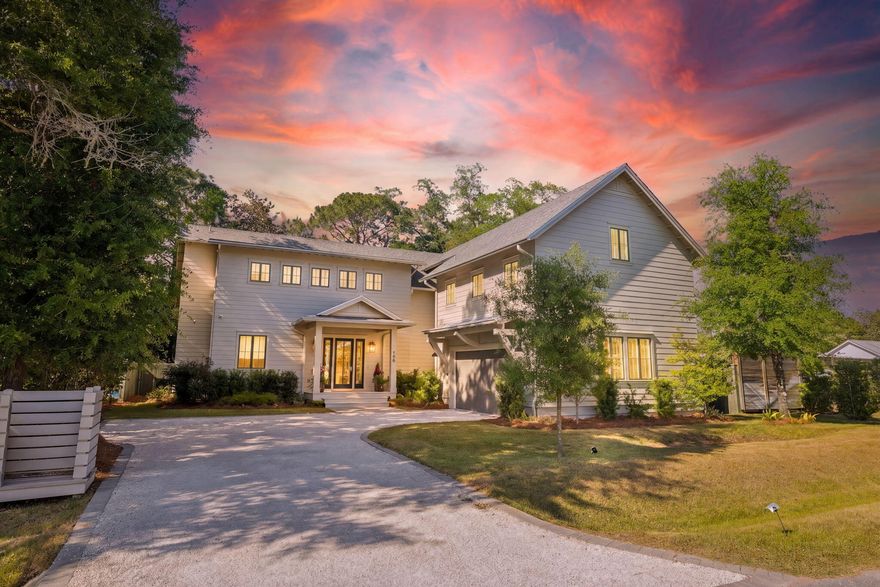 198 Ricker Ave is a custom built home tucked away on a quiet canal with direct access to the bay offering  the perfect blend of refined coastal living and laid-back Florida lifestyle. This beautifully designed 5 bedroom, 5 bath + 2 half bath home sits on a generously sized lot surrounded by mature trees, creating a private retreat just minutes from Grayton Beach & Seaside and the beaches of 30A. The open-concept floor plan is thoughtfully designed for both everyday living and entertaining while expansive windows bring in natural light framing the views of the lush surroundings. Every detail has been carefully curated, from the wood accents to the elevated finishes with a chef's kitchen featuring a large quartz island, custom cabinetry, high-end appliances, and designer lighting throughout. Step outside to a spacious covered porch complete with a fireplace and outdoor living area--perfect for year-round enjoyment. Whether you're hosting guests or unwinding after a day on the water, this space delivers true indoor-outdoor living.
The property sits along the canal ideal for boating, paddleboarding, or simply enjoying the peaceful setting. Aerial views highlight the unique combination of water frontage and privacy rarely found this close to the coast.