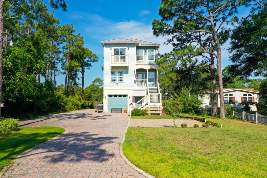 Discover your dream waterfront retreat at 95 Bluebell Cir, Santa Rosa Beach, FL! Nestled along the picturesque Mack Bayou, this exceptional property combines unmatched privacy with breathtaking water views. Set on a sprawling 0.43-acre lot boasting 86 feet of pristine waterfront, it's a true haven for boating enthusiasts. Step inside to find a newly renovated eat-in kitchen that's a masterpiece in both style and functionality. Outfitted with sleek stainless steel appliances, it's a space designed to inspire your inner chef. The open-concept layout effortlessly flows into the inviting living room, where floor-to-ceiling bayou views create a stunning backdrop for everyday living. All excisable by stairs or elevator. 
 Take the experience outdoors to the expansive covered porch--a tranquil setting perfect for morning coffees, sunset gatherings, or simply soaking in the serene beauty of your surroundings. This is more than a home; it's a lifestyle.