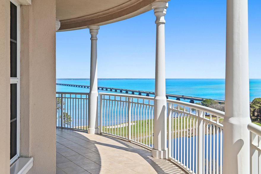 Welcome to One Water Place, Destin's premier address and luxury ownership at it's finest. Unit 1007 is located on the 10th floor of the center tower, offering stunning views of the Bay, Gulf, One Water Place swimming pool, Kelly Plantation Golf Course, and central Destin from it's massive 180 degree wrap-a-round balcony. This mostly furnished unit is the much desired Castleton floorplan, offering a spacious 3,220 square feet, large living room with gas fireplace, 3 bedrooms plus an office, luxurious kitchen featuring high-end appliances, and a formal dining room, all of which include breathtaking views from every angle. Recent improvements include in 2022 a new outdoor grill, in 2023 new wood flooring and carpet in the primary bedroom, in 2024 the unit was newly painted along with a new refrigerator and dishwasher, in 2025 a new ice maker was installed, and in 2023 a new California Closet upgrade was added to the primary walk-in closet and a new bar was added to the living room. This unit also comes with a much coveted GOLF CART PARKING SPACE and two assigned parking spaces in the underground garage. The amenities at One Water Place are unparalleled. They include semi-private elevators, swimming pools, huge fitness center and spa, owner's club room, billiards room, gardening facility, walking paths and fountains, underground parking, dog park, arts and crafts room, and guest suites in each building available for up to 7 nights. Kelly Plantation is the area's premier gated community, comprised of numerous parks, community pool, tennis and basketball courts, and an 18 hole championship golf course designed by Fred Couples that boasts over 7000 yards of gorgeous greens along miles of bay-front shoreline, lakes, and ponds. One Water Place is truly the best there is. Come take a look. Buyer to please verify all information contained herein.