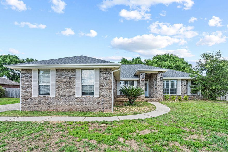 Nestled in North Crestview, this beautifully updated 4 bed/2 bath home offers 2560 sq ft of move -in ready living space w/ convenient access to local bases, Emerald Coast beaches, and shopping. This home comes with a 1yr home warranty ! Recent updates include a New Roof March 2026, brand new LVP flooring (2026) throughout, new ceiling fans w/ remotes, new light fixtures. The kitchen features quartz countertops , brand new stainless steel appliances 2026, and professionally painted cabinetry throughout w/ new hardware-updated throughout the entire home. The primary suite offers two walk-in closets and an ensuite w/ a double vanity and garden tub. Enjoy the fireplace in the living room during the cooler months. Step outside to a fully fenced backyard featuring a pool with a water fountain feature and a Brand NEW Pool Liner install 5/15/26 to be completed by 5/17/26. A workshop /storage building provides space for a workbench , recreational equipment, and lawn tools. Move-in ready and waiting for it's next owners -schedule your tour today!