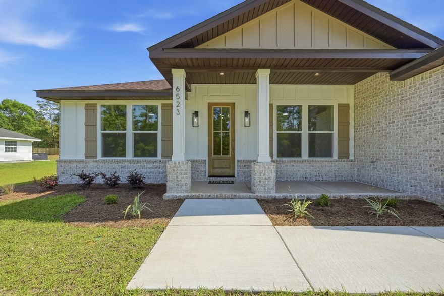 Fall in love with this NEW Craftsman style home in sought after, Holley-By-The-Sea! Located on an OVERSIZED PRIVATE CORNER lot, there is plenty of room to create the backyard space of your dreams with a future POOL, WORKSHOP and store your RV/BOAT with side yard access! 5-bedrooms, 3-bathrooms, & a HUGE 3-car garage plus all of the CUSTOM home upgrades that you have been looking for: BRICK exterior with 2X6 construction, TALL ceilings, 8' entry door, OVERSIZED 6' front windows, and a rear covered PATIO with a ceiling fan and recessed lighting. Inside boasts durable LVT flooring (no carpet), custom all-wood CEILING height cabinetry w/ soft-close hinges, WOOD HOOD vent cabinet w/ blower, tile backsplash, large kitchen ISLAND w/ double sided cabinetry, QUARTZ counters, MICROWAVE DRAWER, slide-in range, walk-in pantry, MUDROOM, and a laundry room with added FREEZER space. 
Other features include: recessed lighting throughout interior and exterior, coat closet, trey ceilings in living room and master bedroom, ceilings fans in all bedrooms and on back patio, jack and jill bathroom with double vanity and private water closet, 3rd full bathroom with back patio access, oversized closets with lighting, 2 walk-in closets in master suite, tiled walk-in shower with glass doors, private water closet, double vanity, linen closet, floating shelving, and an oversized window.