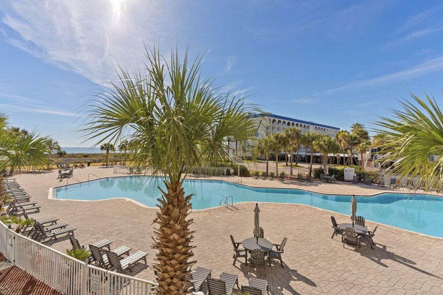 This wonderful beach side condo has a lovely  view of the water and is ready for you to start making vacation memories and you can also cash in on short term vacation rentals. Updated and beachy chic, open floor plan, and bunk room.  Multiple pools including a lazy river pool and a zero entry pool. Other great amenities include covered parking, fitness center, grills, boat slips, and more. Many fun restaurants and attractions in the area.