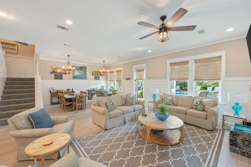 Presenting an exceptional opportunity to own a luxury coastal asset situated between Aly's Beach and WaterSound Beach, one of the most sought-after locations--walking distance (~500 ft.) to deeded beach access with no HOA, a rare & valuable combination for both private ownership and high-performing rentals.
This 5-bedroom, 5-full Bath, & 2- Half bath residence is thoughtfully designed to maximize guest capacity, lifestyle flexibility and offering gulf views. The main level kitchen must haves include 2 ovens, 2 refrigerators and 2 dishwashers.  The third-floor entertainment level serves as a standout feature, offering a custom bunk room, full bath plus half bath, & an expansive lounge that seamlessly functions as a game area & wet bar featuring a beverage fridge & wine cooler--ideal for hosting multigenerational use & enhancing rental appeal.  Multiple bedroom suites provide privacy and comfort, supporting strong nightly rental demand, while open living spaces create a resort-style experience guests seek along 30A. 
Immediately enjoy the open concept feel as you enter this home with the spacious kitchen adjoining to the living and dining area. 
Notable features include Bamboo flooring, a gas fireplace, heated pool with colored fountain/light options, 1-car garage, private elevator, and outdoor shower area. The garage also offers a secondary washer & dryer for pool/beach items. 
Solar panels add long-term value through reduced operating costs, further strengthening the property's investment profile. 
Located minutes from 30A's premier dining, shopping, and beach experiences, this home delivers a compelling blend of luxury living, income potential, and appreciation-driven ownership. Just a 3-minute walk or 1-minute bike ride to neighborhood deeded beach access, you won't find a more desirable property. Whether positioned as a private coastal retreat or a premium short-term rental, this home stands as a rare Inlet Beach offering with enduring value and exceptional marketability.