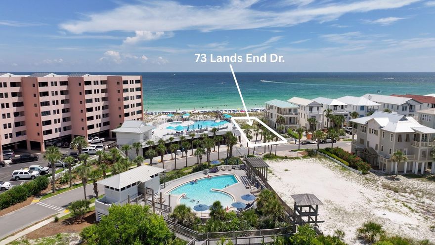 Adjacent to 20 acres of quiet unused state land! Don't miss out on this amazing opportunity to purchase a Gulf front lot in the gated beach resort of Destin Pointe! The street name is ''Lands End'' because it literally is the end of the Destin Beaches offering privacy and beauty. This property offers 51ft. of Gulf frontage and is only steps away from the jetties which separate the Gulf from the East Pass offering amazing snorkeling and fishing. In Destin Pointe, owners get two separate beach experiences to enjoy along with wonderful neighborhood amenities including a new pool elevated 14ft overlooking the beach. Stop dreaming and start building the beach house you've always dreamed! Destin Pointe is the quintessential charming beach village we all picture in our head when we think about coastal living. With streets lined in white picket fences, beautiful beach architecture, sugar white sand & salt air, there is no better place to live on the Emerald Coast. This private one-of-a-kind community is uniquely positioned right in the middle of three spectacular waterways, the Gulf of Mexico, the East Pass & the Destin Harbor. Whether you want a quiet day at the beach, snorkeling along the jetties, or a showcase of sunsets and fireworks, Destin Pointe has it all. The community has several amenities to include; three community swimming pools, a beach pavilion, tennis courts, a beach trolley and access to more than 20 acres of sugar-white sandy beaches!