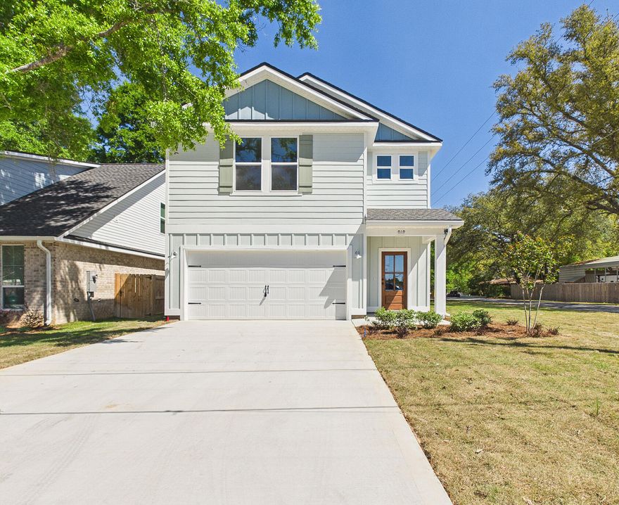 This thoughtfully designed two-story home makes a striking first impression with a coastal exterior featuring a sophisticated blend of board and batt and lap siding. A welcoming front porch leads into a functional interior, while a spacious two-car garage provides direct access to a dedicated mudroom equipped with a convenient 'drop zone' for organized daily entry.  The heart of the home is an expansive open-concept main floor that seamlessly connects the family room, dining area, and a chef-ready kitchen. The kitchen is anchored by a large island with a flat bar top and includes a walk-in pantry for ample storage. Nearby, a rear porch offers a transition to outdoor living, while a centrally located half-bath serves guests. Upstairs, the second level is designed for maximum utility and privacy, featuring four well-proportioned bedrooms. The primary owner's suite serves as a true retreat, offering an oversized walk-in closet and an en-suite bathroom with a double vanity and dedicated linen storage. Three additional bedrooms share access to two full bathrooms, and the entire floor benefits from a second-story laundry room, making household chores more efficient. Builder incentives only available with acceptable offer. Home could be completed by April 15.
