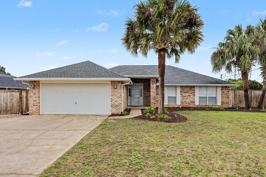 BRAND NEW HVAC! Installed May 13. Roof was replaced in 2021! 

Spacious 4-bedroom, 2-bath brick home featuring an open-concept layout, high ceilings, and a beautifully designed backyard retreat. The kitchen offers stainless steel appliances, abundant cabinet space, breakfast bar seating, and a functional layout ideal for everyday living and entertaining.

The oversized primary suite includes dual vanities, a soaking tub, separate shower, and private water closet. Additional features include plantation shutters, a wood burning fireplace, and split-bedroom floor plan.

Step outside to enjoy the in-ground pool, expansive paver patio, fully fenced backyard, detached workshop/storage building with covered parking area, and an additional greenhouse. A quick 15 minute drive to Eglin and Duke AFB!