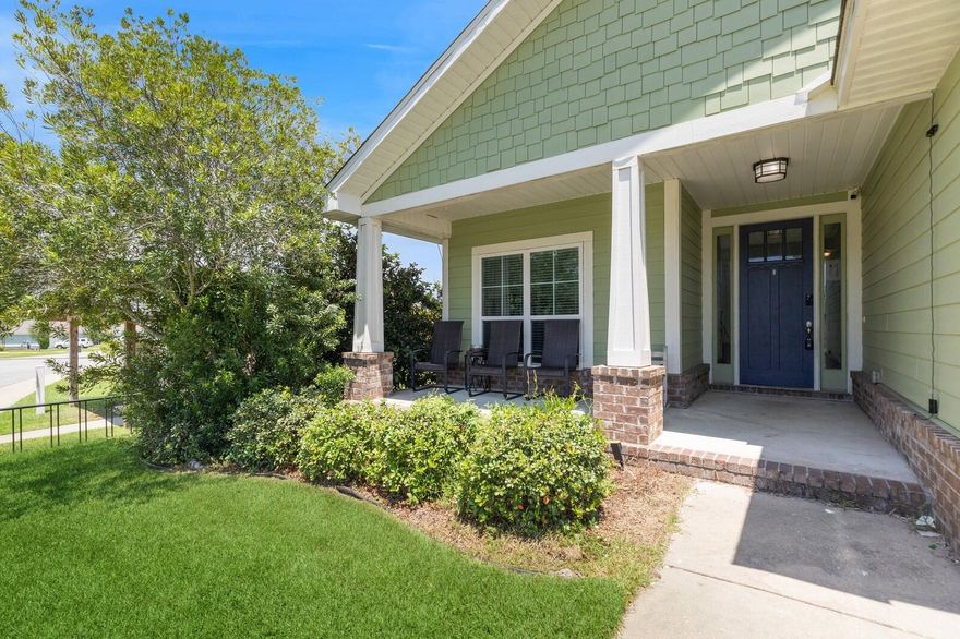 A conveniently located must-see! Fresh interior paint on walls, ceiling, doors, and trim!  Carpet in the two bedrooms has been replaced!  This 4 bedroom, 2 bathroom home in the gated Lafayette Creek Landing is a must see!   Conveniently located next to community amenities, this inviting single-story home offers an open-concept layout with vaulted ceilings that make the main living areas feel bright and spacious. You'll love the newly installed light-toned vinyl plank flooring that runs throughout the common areas, primary bedroom, and fourth bedroom; bringing a fresh, modern aesthetic along with low maintenance.

The heart of the home is the large family room, which flows seamlessly into the kitchen, breakfast nook, and out to the covered lanai; perfect for entertaining or relaxing at home The primary bedroom is tucked away at the back for added privacy and features a tray ceiling, and walk-in closet. The primary's en suite bath offers dual vanities, a soaking tub, and a linen closet.
The split floor plan offers privacy. The three additional bedrooms are located toward the front and side of the home, offering plenty of flexibility for guests, a home office, or extra family space.
This property features a lanai and a fully fenced backyard. It is located directly next to the clubhouse, pool, mailboxes, and additional parking. The Lafayette Creek Landing Community has so much to offer it's residents: clubhouse with kitchen, party room, lounge area, bathrooms, and fitness room; community pool; nature trail to the creek; and a community dock overlooking the lake.
This home is conveniently located less than a half mile from shopping, restaurants, and Publix! What's more?! It's located less than 15 miles from the sugary white sand beaches of the Emerald Coast!