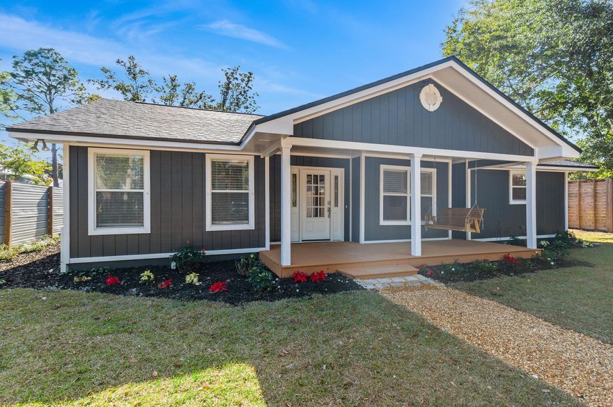 75' of canal frontage sets the stage for easy waterfront living in the heart of Point Washington. 181 Morrison Avenue-- a beautifully renovated, single-level canal-front home offering 3 bedrooms and a blend of modern updates and timeless coastal charm. Set on a serene waterfront lot, this move-in-ready property invites you to enjoy the ease of Santa Rosa Beach living from the moment you arrive.
Inside, an open-concept layout is enhanced by vaulted ceilings, creating a light-filled, airy feel and a natural flow for both everyday living and entertaining. Sliding glass doors extend the main living space to a covered porch, creating an easy indoor-outdoor connection--perfect for relaxing or gathering with friends. The primary suite offers added privacy and a quiet retreat.  Recent improvements, including a brand-new roof, provide added peace of mind, while clean finishes keep the home feeling fresh and inviting.
Step outside to a tranquil canal setting that defines the Point Washington lifestyle. The spacious lot offers room to create your ideal outdoor retreat, with space to add a pool. A detached garage and carport provide flexible storage for vehicles, watercraft, and beach gear.
Tucked among the trees and just minutes from Scenic Highway 30A and the white sand beaches, this property offers a rare balance of peaceful waterfront living and everyday convenience.