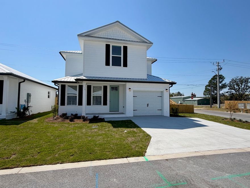 Welcome to The Cottages, a charming new neighborhood featuring just 20 homes. This new and beautifully crafted 3-bedroom, 2.5-bath cottage blends classic coastal style with modern comforts.  Painted brick accents, quartz countertops, stainless steel appliances, luxury vinyl plank and tile flooring, and a durable metal roof--all designed for low maintenance and long-lasting quality. The thoughtful layout offers bright, open living spaces and contemporary finishes throughout.  The home includes a 1 car garage with additional guest parking conveniently located within the neighborhood.  No smoking or vaping. NO cats, small dog may be allowed. Call 850-389-8787 for details.