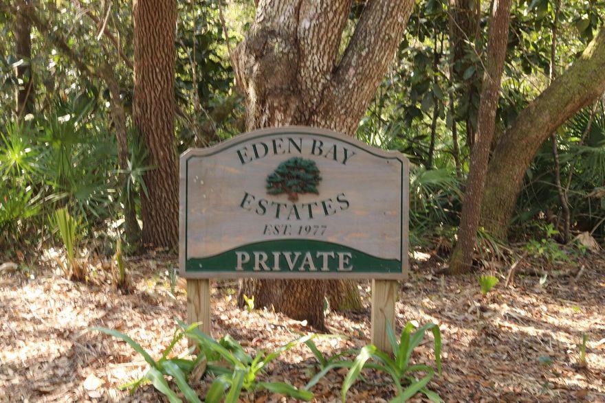 This beautiful waterfront homesite is tucked away in the desirable Eden Bay Estates, offering serene bay views across a saltgrass-lined creek along Clays Bayou. With approximately 100 feet of creek frontage, the property provides an ideal setting to build a private dock with direct access to the bay.
Surrounded by towering pines, magnolias, and mature oaks, this upscale yet charming community captures the essence of Old Florida with its picturesque, tree-canopied streets.
Eden Bay Estates features building covenants and restrictions to protect the integrity of the neighborhood, while offering the flexibility of no required build timeline. Generously sized and beautifully positioned, this lot presents a rare opportunity to create a custom waterfront retreat in a truly peaceful setting. Please see the virtually staged home rendering for inspiration. House mock up is also available  and preliminary conversations have already taken place with a builder regarding potential build-out options and pricing. For more details or to schedule a private viewing, please reach out to your favorite agent. Buyer to verify anything deemed important. No survey available.