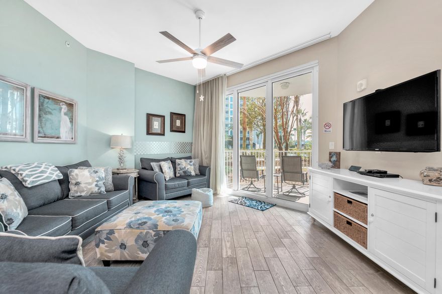 Gross Rentals 2026 - $15,000 (44 nights) CAO 29APR 
Proven Rental-First Floor Pool Side getaway that is great as an investment or second home at The Palms of Destin! Boasting a prime location with serene pool views, this beautifully decorated unit blends modern upgrades with coastal charm. Recent enhancements include a brand-new HVAC system (installed 2024) and a new water heater, ensuring comfort and efficiency for years to come. Inside, you'll find sleek quartz countertops, stylish furnishings, and custom-built bunk beds--perfect for families or groups. 

Rental history reflects gross sales as paid to the company.

**2025-**$42,400 (178 nights) - 
**2024:** $41,800 (157 nights) 
**2023:** $49,000 (177 nights) 
- Owners stayed 2-3 months a year.