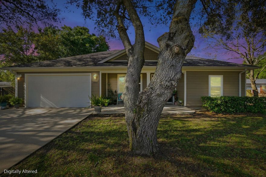 Welcome home to this stunning 2019 ranch-style gem featuring hardwood floors throughout, an open-concept kitchen and living area with quartz countertops, a large island, and abundant cabinet space -- perfect for entertaining. The primary suite impresses with a tray ceiling and a spa-like walk-in shower. Step outside through the French back doors to a large lanai with ceiling fan flowing onto a 15x12 concrete patio, all within a spacious fenced backyard with a 7x7 shed. With a 2-car garage, 5 ceiling fans, and fresh 2019 finishes throughout -- this one checks every box. Don't miss out!