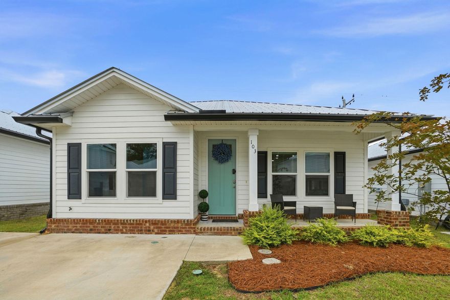 Affordability meets coastal charm at 103 Penny Lane.
Low-maintenance living with exceptionally low monthly costs--this is the kind of home that just makes sense.
Granite, shaker style cabinets, laminate vinyl plank flooring throughout AND a durable metal roof ensure that you will not be spending your weekends on projects or lawn maintenance.