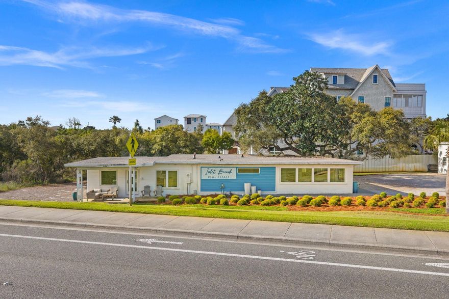 Prime commercial opportunity in the heart of Inlet Beach! This highly visible property features 175 feet of highway frontage with excellent traffic exposure. The existing 2,540 sq ft building was completely remodeled in 2021 (all electrical, plumbing, HVAC, etc.). Redesigned by aBOHEME Design and includes 4 offices, a conference room, kitchen, and 3 bathrooms. Zoned Village Mixed Use, this property offers flexibility for a variety of business types. Sale includes land and building only; business not included. Out building pictured is heated/cooled (approximately 400 sf), but not included in the 2,540 square footage.