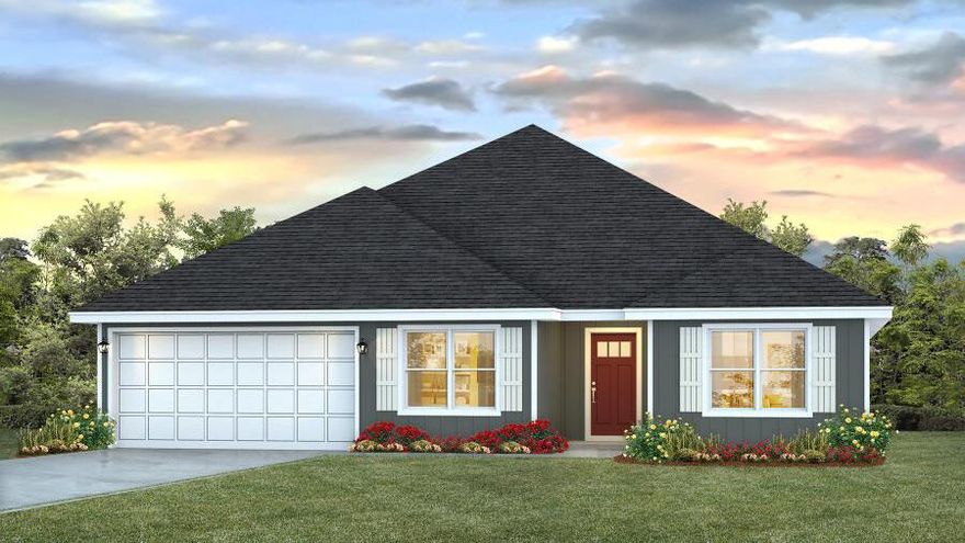 Welcome to Oxford Place, our new home community in Crestview, Florida. Just over 2,500 square feet, this beautiful single- story home offers 5-bedrooms with 3-bathrooms, a 2-car garage, and a seamless open layout. The kitchen offers plenty of space and an island for additional counter space. The kitchen features quartz countertops and stainless-steel appliances, including a stove, dishwasher, and microwave hood combo. This home is built with our Smart Home technology package, designed to bring the ease and convenience of life right to your fingertips. Call to schedule your tour of the beautiful Finn plan at Oxford Place in Crestview today! ALL LISTING pictures, colors, features, and size may vary. Square footages are approximate.