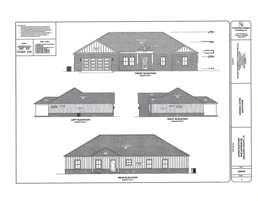 ***NEW CONSTRUCTION WITH MAY 31ST COMPLETION DATE*** on 2.93 ACRE LOT in Crestview!!! This 4-bedroom 2-bathroom 2316 sq ft brick front and water table home with vinyl siding boasts an open concept split floor plan that buyers have come to expect. This home will have beautiful finishes to include: LVP flooring throughout (no carpet), granite counter tops in the kitchen and bathrooms, all wood cabinetry, ceiling fans throughout, stainless steel appliances (refrigerator, smooth top range, microwave, and dishwasher and corner pantry. This plan offers a large living room with 10 ft ceilings, 11 ft formal dining room w/ tray ceiling, and open concept kitchen with massive 4x8 foot island, breakfast bar, and corner pantry. Enjoy the large master suite with 10 ft tray ceiling. Master bath offers huge closet, double vanities, water closet, linen closet, and shower. On the opposite side of the home, you will find the three additional spacious bedrooms and a full bathroom. The bedrooms have a USB plug and outlet in each room. The home will have a spacious 2 car oversized garage that leads to an interior hallway that leads to a mud room with bench / laundry room. The exterior of the home offers dimensional shingles, covered front porches in both the front and back of the home. Don't forget the MASSIVE lot size at 2.93 ACRES. This lot has some cleared areas along with lots of trees around the property full that ultimate feeling of privacy. You will have plenty of room to add a yard building, pole barn, boat storage, RV storage and more.... Estimated completion of this home is May 31st, 2026. Buyer may have choice of colors depending on when the home goes under contract. (Pictures in listing are of similar home recently completed).
Don't miss out on your opportunity to own your NEW dream home on a large piece of land at an affordable price. Schedule your showing today!