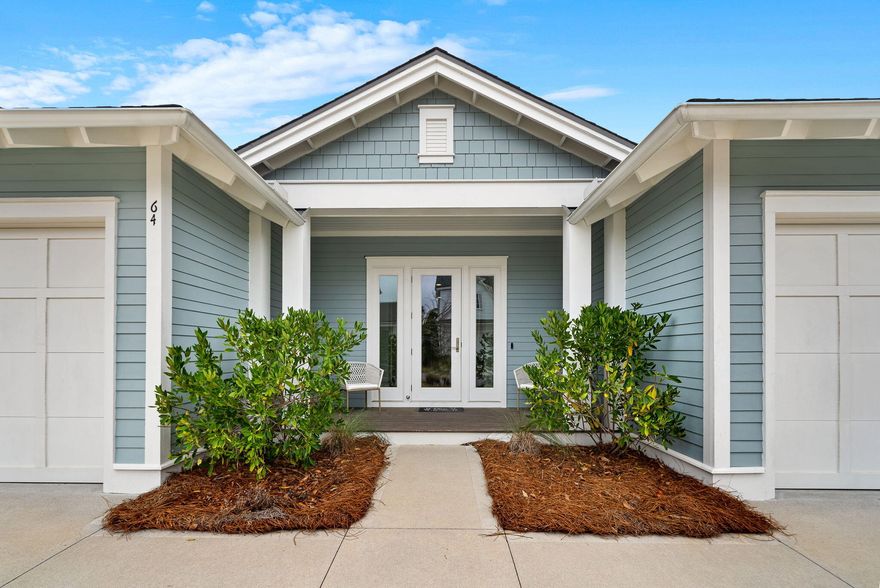 Introducing timeless, yet affordable, coastal luxury in this 3B | 3B single story home in the highly sought after Stillwater section of Watersound Origins. Completed in late 2022 by Romair Construction, this thoughtfully designed home offers one of the most stylish and functional floor plans with more than 2,100 SF of tastefully curated open concept living space, blending modern comfort with a pristine coastal design. A hallmark of this home is the welcoming front porch flanked by garages creating striking curb appeal while providing both functionality and privacy. Inside, the home showcases elevated finishes, including, wire-brushed engineered hardwood flooring, elegant shiplap accents, and a light-filled open concept layout designed for both everyday living and effortless entertaining. A well-equipped chef's kitchen includes quartz counters, Bosch stainless appliance package with gas stove, walk-in pantry and extended upper and lower cabinet installation. Shiplap accents and crown moulding upgrades adorn the main living area. The oversized primary ensuite features shiplap accent wall, his and her walk-in closets, oversized glass enclosed shower, custom vanities and built-in dressing table. Two additional guest bedrooms each have a private ensuite bath. The expansive backyard is a true coastal oasis with screened-in back porch, fully fenced-in backyard, 30 foot green space buffer, AND plenty of space to add your own private pool/spa or outdoor fireplace/cabana.  Whether you're searching for a primary residence, second home, or long-term investment property, this home offers the rare opportunity to live in one of 30A's most sought-after communities with a convenient location and abundant amenities.  Experience the charm, quality, and lifestyle that make Watersound Origins one of 30A and Inlet Beach most desirable residential communities to call home. 

Watersound Origins offers a highly desirable South Walton lifestyle with exceptional amenities, a welcoming community atmosphere, and no short-term rentals. Conveniently located near 30A and Inlet Beach, residents enjoy easy access to beaches, dining, and shopping. Community amenities include the Village Commons with a zero-entry pool, fitness center, playground, and sports courts, as well as the Origins Golf Course featuring golf and footgolf. Miles of walking and biking trails run throughout the neighborhood.

Watersound Town Center, located at the community entrance, features a variety of dining options, Publix, Starbucks, medical services, and an event pavilion with year-round programming.

Enjoy your chance to indulge in the coastal lifestyle you and your family have dreamed of! Call today to schedule a private tour! Buyer to verify all dimensions.