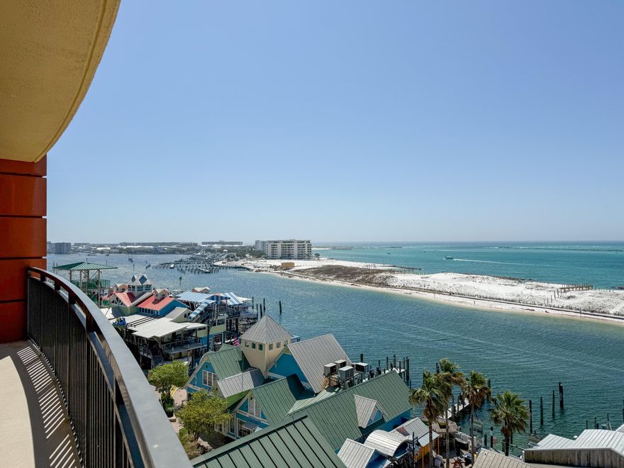 This fractional ownership opportunity provides a 1/8 share with 6 weeks of usage, allowing you to experience Destin year-round. This stunning 3-bedroom, 3-bathroom corner condo boasts breathtaking water views of Destin Harbor, East Pass, the Gulf, and Crab Island. Enjoy 500+ sq. ft. of balcony space to soak in the scenery. Amenities include a pool, 2 hot tubs, spa, fitness center, 24-hour front desk, bell service, onsite dining with room service, and beach service with chairs and umbrellas. Conveniently located just an elevator ride from HarborWalk Village's vibrant shopping, dining, and entertainment. Upcoming Use weeks for 2025 will be Nov 14-21 and for 2026 will be Feb 6-13, Apr 3-10, Jun 26-Jul 10, Sep 25-Oct 2, and Nov 20-27.