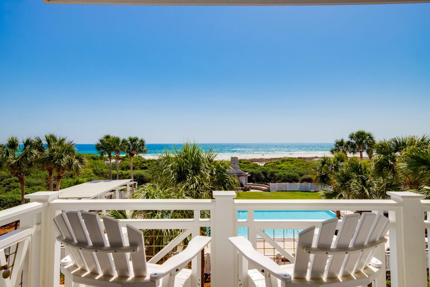 This stunning third-floor condominium in WaterSound Beach offers a rare combination of breathtaking gulf views, effortless luxury and the ease of a low-maintenance lifestyle. Recently remodeled by Urban Grace Interiors, the residence features new furniture, fresh paint, custom wallpaper, designer lighting and curated artwork, creating a refined coastal retreat. Thoughtfully designed for comfort and style, this three-bedroom, three-bathroom residence spans 1,980 square feet and is one of the few units in the community that directly overlooks the pool and outdoor fireplace, offering unparalleled views of the Gulf of America. An open-style gourmet kitchen anchors the home, complete with a suite of stainless-steel appliances, a wine cupboard and an oversized center island perfect for casual