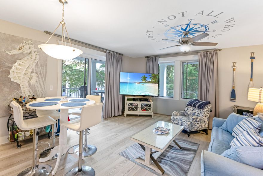 Beautiful corner Lasata residence at Grand Sandestin, offering village energy and tranquil bay views from a generous wraparound balcony. Renovated with quartz countertops, updated flooring, and a modernized kitchen and bath. This turnkey property is designed for effortless ownership. Recent upgrades include AC and water heater '21, dishwasher '24, and brand-new stove and refrigerator '26, positioning this unit as a low-maintenance, high-demand asset. Special Assessment to be paid at closing.

An affordable second home or income-producing vacation rental, owners enjoy unmatched access to the lifestyle amenities of Sandestin Golf & Beach Resort, including the Grand Sandestin lagoon pool, fitness center, Solstice Club, championship golf, marina, tennis, spa services, and miles of pedestrian and golf cart paths. A rare opportunity to combine walkable resort living with strong rental performance in one of the Emerald Coast's most desirable destinations.
