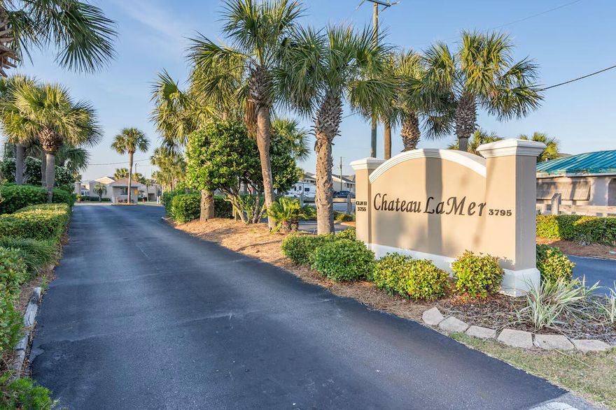 Discover coastal living at its finest in Chateau La Mer Unit 10E, located in the heart of Destin along Scenic Highway 98. This beautifully maintained 2-bedroom, 2-bath condominium is situated in one of Destin's most sought-after beach communities, just steps from the sugar-white sands and emerald waters of the Gulf of Mexico. Unit 10E offers a spacious open floor plan with abundant natural light, a fully equipped kitchen, and a private balcony perfect for enjoying the coastal breeze. Chateau La Mer is a low-density community featuring private deeded beach access, a seasonally heated pool, tennis and pickleball courts, clubhouse, playground, barbecue areas, and beautifully landscaped grounds. Short-term rentals are allowed, making this property an excellent investment opportunity, second home, or full-time residence. Conveniently located near popular restaurants including Captain Dave's On the Gulf and Pompano Joe's Seafood House, as well as shopping, golf, and all the attractions of the Emerald Coast. Experience the ultimate beach lifestyle in this turnkey condo with strong rental potential and exceptional amenities.  Private beach with 215' of shoreline which as a Chateau La Mer Phase l owner you will have ownership in the beautiful beach if ever sold.