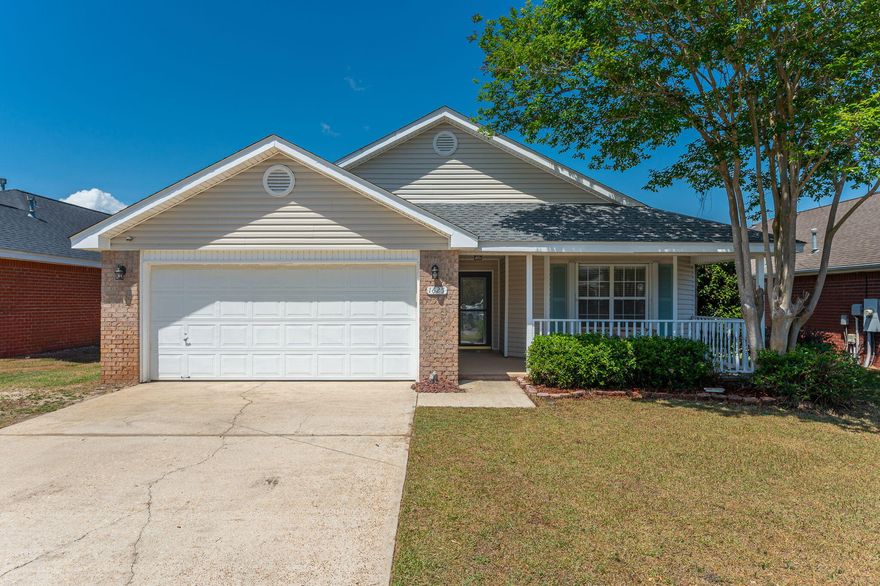 Looking for move-in ready convenience? Well, you have found it here at 1625 Trent Street. Located just 1.2 miles from Hurlburt Field's East Gate in one of the area's most military-friendly neighborhoods, this home checks every box. Skip the legendary Hurlburt traffic -- you're literally 4 minutes from gate to driveway.

Inside, you'll find brand-new luxury vinyl plank flooring throughout, setting the tone for a home that's as stylish as it is functional. The oversized eat-in kitchen features an island perfect for meal prep, entertaining, or morning coffee. The spacious living room centers around a cozy fireplace with room to spare for even the largest sectional -- and a bonus secondary living space gives you the flexibility for a home office, playroom, or guest retreat.

The primary suite is a true sanctuary, easily fitting a king bed and full furniture set, and boasting a private bath plus two walk-in closets. Step outside to your screened back porch for a peaceful escape, and rest easy knowing the home is equipped with metal hurricane shutters for added protection and peace of mind. A welcoming front porch completes the picture.

With fully paid-off solar panels keeping energy costs low and brand-new luxury vinyl plank flooring throughout, this home delivers savings and style from day one.