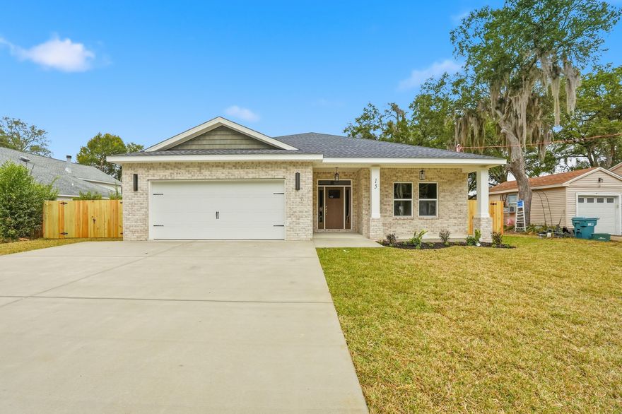 $10,000 Anyway Money! 2-10 Builder Warranty! 1 Year Termite Bond! New Construction in the heart of Shalimar with a short walk to the bay and public park.  Roughly 10 minutes to Eglin AFB main gate & a very easy commute to Hurlburt Field. 
5 Beds, 3 baths, bonus room/office off primary suite & oversized driveway. This open concept living space with LVP flooring enjoys a kitchen with double pantry, large island, & dining area opens to spacious living room that leads to your sitting room or office off primary bedroom as well as to outside to your large privately fenced backyard. All Brick home, Craftsman Trim, epoxy garage floor, soft close cabinets, elevated lighting and mirrors. Primary suite is divine with a double vanity, tiled shower, garden tub, separate toilet & walk-in closet.
