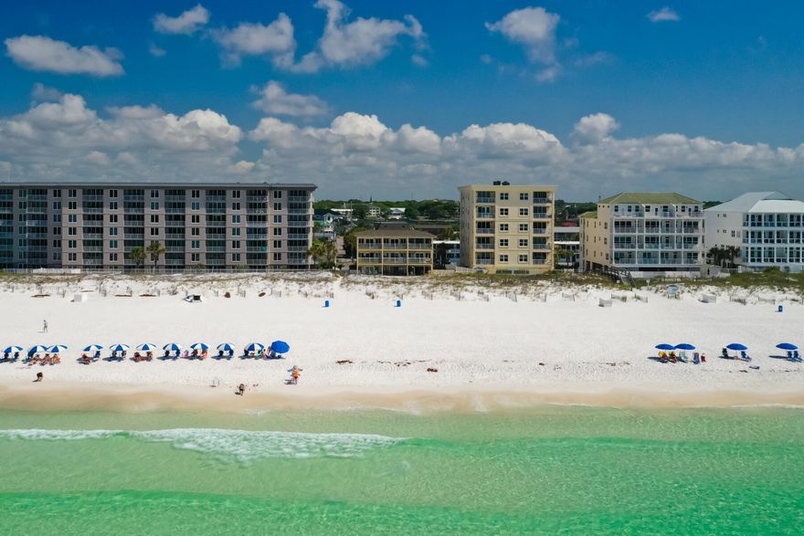 This Gulf front, fully furnished, rental ready 1-bedroom, 1-bath condo is located on the top floor of the desirable Tiki Beach complex on Okaloosa Island. Unit #31 offers direct Gulf views, an open floor plan, and beach access -an excellent opportunity as a full-time residence, vacation home, or investment property.

This bright and welcoming unit is filled with natural light and features an open-concept living and dining area that flows seamlessly into a well-equipped kitchen. The spacious bedroom offers generous storage and comfortable furnishings, while the living area includes a pull-out sofa for additional guests. A stackable washer and dryer are included for added convenience.

Recent renovations include: 

 Roof replacement
Remove stucco siding, replaced with Hardie plank siding
New paint on trim
New soffit
New gutters 
New exterior light fixtures on entire building with new photocell
New front doors on all units and storage units
New numbers for all units

Live the Beach Life! See it today!