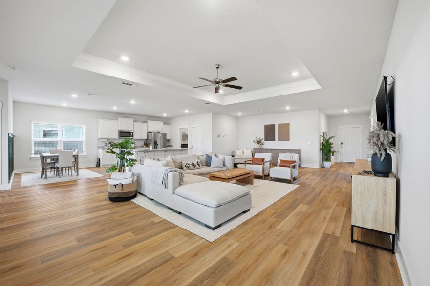 Welcome to one of the most attractive opportunities in the newer Forest Bay community, perfectly suited for the smart and savvy buyer in today's market.

This meticulously cared-for home barely feels lived in. From the moment you step inside, you'll notice the clean, spacious, minimalist layout that today's buyers love. Tray ceilings, recessed lighting, and an open, inviting floor plan create a bright and welcoming space that feels both modern and comfortable.

Step outside to enjoy your private backyard retreat featuring a covered patio and a fully enclosed fence, ideal for relaxing evenings, outdoor dining, or letting pets play safely. One of the most unique features of this property is the front yard view. Instead of neighboring homes, you'll enjoy a peaceful wooded backdrop that is not buildable, offering a level of privacy that originally drew the current owners to this home and is increasingly hard to find.

Located further back within the neighborhood, the home benefits from reduced traffic and a quieter setting, making it feel tucked away while still being incredibly convenient.

Residents of Forest Bay enjoy access to a beautiful community pool and pavilion, perfect for soaking up the Florida sunshine, meeting neighbors, or unwinding after a long day.

Commuting is easy with this centrally located neighborhood, providing a short drive to local military bases, Navarre Beach, Pensacola, and Destin. Whether you're heading west toward Pensacola or east toward the Emerald Coast's famous beaches, this location puts everything within reach. Come see why homes in Forest Bay are becoming some of the most talked-about properties in the area. Be sure to watch for upcoming open house dates and times.

Flexible closing options are available. Whether you need a quick closing or prefer more time, the sellers are happy to work with the buyer's timeline.

Welcome to your new home.