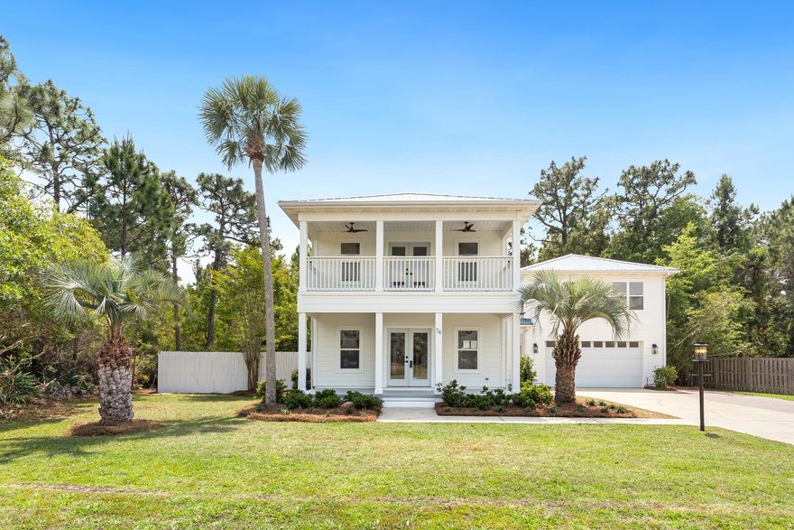Welcome to 74 Pelican Bay Drive, a beautifully remodeled coastal retreat in the heart of Santa Rosa Beach. This stunning home has been thoughtfully updated to blend modern elegance with relaxed coastal living, offering a move-in-ready opportunity just minutes from the area's pristine white-sand beaches.



Step inside to discover a bright, open floor plan featuring upgraded finishes throughout, including designer fixtures, new flooring, and a refreshed kitchen perfect for entertaining. The kitchen boasts sleek countertops, updated cabinetry, and high-end appliances, seamlessly flowing into spacious living and dining areas filled with natural light.



The primary suite provides a serene escape with a fully renovated bathroom showcasing stylish tile work and contemporary finishes. Additional en-suite bedrooms offer comfort and flexibility for guests or family, all enhanced by the home's cohesive, modern design.  A standout feature of this property is the detached carriage house, with its own kitchen, offering a private and versatile space ideal for guests or a home office.
Outside, enjoy a private outdoor spaces, decks and patios ideal for relaxing or hosting, surrounded by lush landscaping that complements the coastal setting.  Sitting on almost 1/2 acre inside the gates of Pelican Bay, amenities include  tennis, pickle ball  and a bayside park. Whether you're looking for a full-time residence, second home, or investment property, this home delivers both style and location.