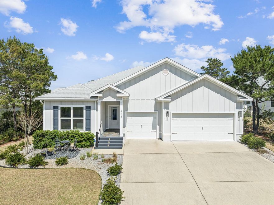 Welcome to your dream home in Ocean Estates, a charming coastal community ideally located south of Highway 98 near Scenic Highway 30A. Built in 2021 and thoughtfully enhanced with over $50,000 in upgrades and improvements, this spacious 4 bedroom, 3.5 bath home with a three car garage offers 2,800 square feet of comfortable living in a peaceful, family friendly neighborhood where short term rentals are not permitted.

From the moment you arrive, the home reflects thoughtful attention to detail with added front entry railing, Trex steps, upgraded landscaping throughout the entire yard, and gutters for added functionality. Inside, EVP flooring runs throughout the main living areas with plush carpet in the bedrooms, while upgraded lighting and stylish sliding barn doors add modern character.

The Camden floor plan offers a spacious and versatile layout designed for comfortable everyday living and entertaining. The kitchen features a large center island with sink, abundant cabinetry, and a corner pantry, opening seamlessly into the generous living and dining areas to create an inviting gathering space. Just beyond, the screened lanai offers a comfortable place to enjoy the coastal breeze while overlooking the beautifully improved yard. The primary suite provides a relaxing retreat with trey ceilings, a garden tub, separate shower, and a large walk in closet. The thoughtful layout also includes a large additional bedroom with its own private en suite, as well as two more bedrooms connected by a convenient Jack and Jill bathroom. One of the standout features of the Camden design is the addition of a large bonus room, creating a flexible space that can easily serve as a bunk room, office, media room, playroom, guest retreat, additional living area, or versatile space to meet your specific needs.

Additional highlights include a roomy three car garage with newly professionally epoxied floors, a convenient powder bath for guests, a spacious laundry room, and a new reverse osmosis water filtration system in the kitchen.

Ocean Estates offers a welcoming neighborhood atmosphere with low HOA fees and a location that captures the best of Santa Rosa Beach living. Just a short golf cart ride brings you to four nearby public beach accesses along Scenic Highway 30A, where the area's famous sugar white sand and turquoise waters await. Nearby are local favorites like Shunk Gulley and Growler Garage, as well as Gulf Place with Pizza by the Sea, The Perfect Pig, and charming coastal boutiques. Grand Boulevard, top rated schools, and additional dining and shopping are all just minutes away.

If you are looking for a spacious, upgraded home in a friendly coastal neighborhood just moments from the beach, this beautifully improved Ocean Estates property is ready to welcome you home.