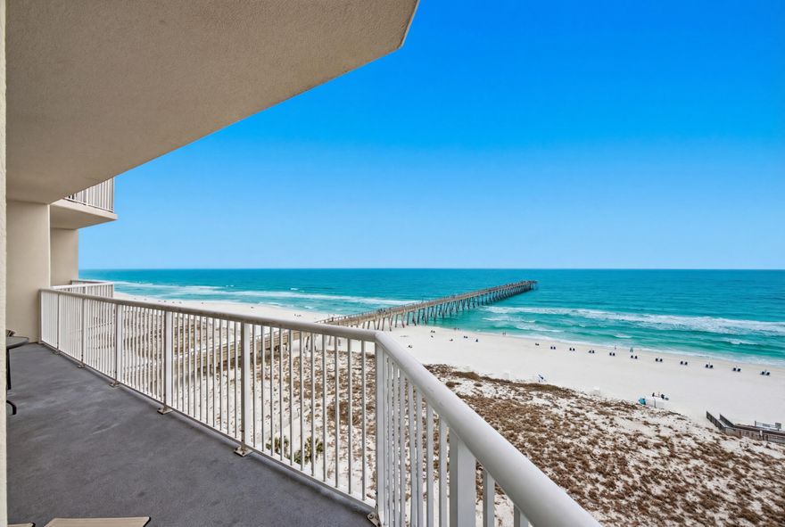 Beautiful 3-bedroom, 3-bath unit located on the 8th-floor west side, complete with its own deeded covered parking space. Enjoy quiet, peaceful views that stretch as far as the eye can see. This Gulf-front condo on Navarre Beach is freshly furnished and equipped with everything you need to begin enjoying coastal living immediately. The spacious wraparound balcony offers front-row seats to the beach and breathtaking sunsets over the Gulf. The deeded garage parking space is conveniently located on the ground floor near the elevators for easy access. The association amenities include a swimming pool, private beach walkover, barbecue and picnic area, fitness center, and more. Call for an appointment to view.