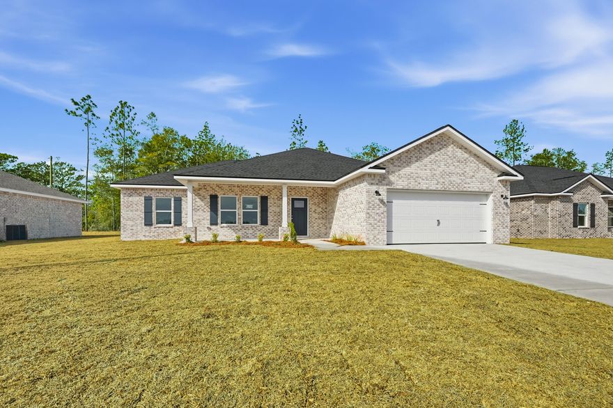'SIERRA' READY IN JULY - Southern Charm S/D is the location!  $15,000 towards buyers closing costs (call for details) + WASHER/DRYER/REFRIGERATOR/BLINDS - You will be all set to move in and enjoy this all-brick home on 1/2-acre landscaped lot.  Front & rear porches, raised ceiling entryway, open family gathering space overlooking kitchen.  Work island w/bar seating, cozy dining nook, pantry & white shaker cabinets.  MUD ROOM has locker space + laundry room.  Owner's bath features double vanities, linen storage, walk-in closet, additional bath has double vanities as well.  Split BR design, finished 2-car-garage.