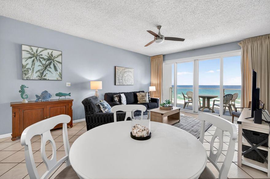 RARE OPPORTUNITY! Deeded parking space located right by the elevator--about as convenient as it gets.

This beautifully maintained 2-bedroom, 2-bath condo is located in the highly desirable Sterling Sands, just minutes from shopping, dining, and entertainment. Situated on the 5th floor, the unit offers stunning Gulf views and overlooks the property's private beach. Glass balcony railings maximize the breathtaking, unobstructed views of the emerald waters and sugar-white sand.

The open-concept kitchen and living area create the perfect space for entertaining while enjoying the spectacular Gulf backdrop. Recent updates include new windows and sliding glass doors, as well as a new dishwasher, refrigerator, and stove (2026).

Sterling Sands features 460 feet of pristine beachfront, seasonal beach service, a Gulf-front pool and hot tub, fitness center, grilling area, and beautifully maintained grounds.

Whether you're looking for a vacation retreat, second home, or income-producing property, this condo presents an EXCELLENT INVESTMENT OPPORTUNITY with strong rental potential.