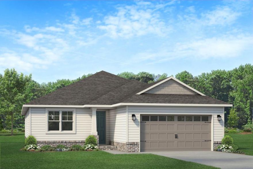 Welcome to HIDDEN PINES by Adams Homes. Located just 30 minutes to Navarre Beach, with close proximity to schools, shopping and much more. This home is 3-sided brick with Hardi design front, 2 car automatic SIDE ENTRY garage, sprinklers with timer, and a sodded yard with a landscaping package. Some upgrades that are being added to this home include granite/quartz countertops in kitchen and bathrooms, Puretec LVP flooring everywhere with carpet only in bedrooms, craftsman style elevation, garden tub and separate tiled shower in the master bathroom.