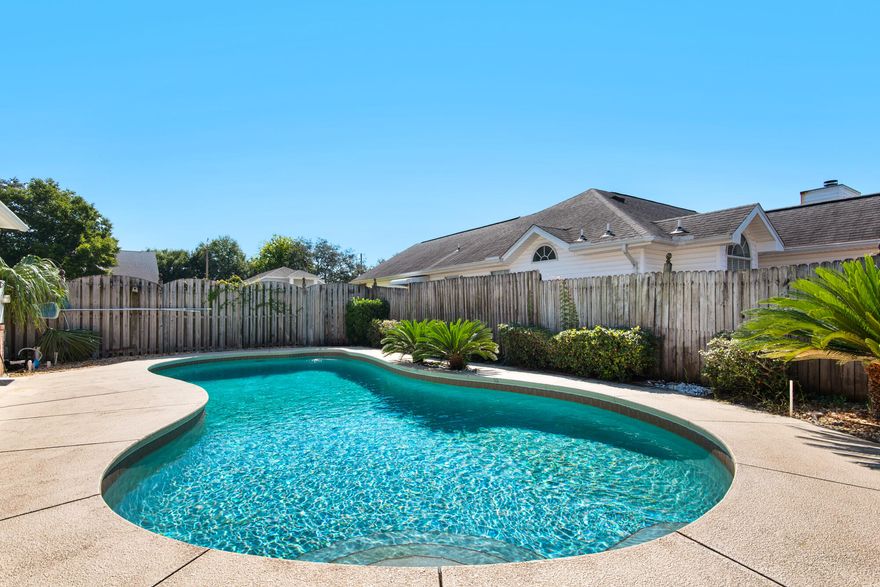 Back on market, no fault of Seller. Make your appointment to view this lovely 4 BR/2.5 BA home, with gunite pool located on a cul-de-sac. Main bedroom downstairs with a large walk in closet, separate shower and garden tub. Grand open staircase with oak handrails leads upstairs to 3BR/1BA. Two HVAC systems for cooling, one upstairs and one downstairs. 1/2 BA off entry downstairs. 2 car garage. Kitchen/Dinette door leads out to pool and deck. Seller replaced all the fogged window glass through out the home! Buyer to verify all important information deemed necessary.New irrigation pump, new Water Heater summer of 2025. Roof is approx 14 years old. Lender will require Flood Insurance. Policy may be assumable, premium approx $2500-$3000 a year. Agents, please read Agent Remarks