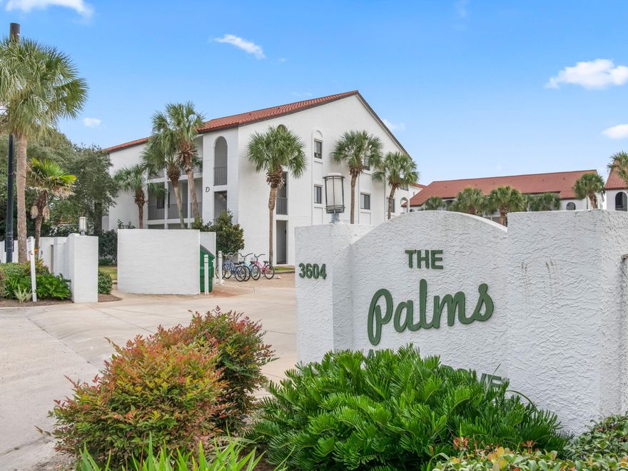 Located south of 30A in Seagrove Beach, this beautifully updated second-floor condo in the highly coveted Palms at Seagrove community is offered fully furnished and turn-key. Just steps from the private beach access, the unit features high-impact sliding doors, an in-unit washer and dryer, and a tastefully renovated kitchen and bathrooms. The spacious primary suite includes a king bed and a private ensuite with a walk-in shower. Additional guests will enjoy the custom twin built-in bunk beds, along with a second full bath featuring a tub/shower combo. Perched atop a 25-ft bluff, the Palms at Seagrove is a low-density, Gulf-front community offering a community pool, a private boardwalk to the beach, and close proximity to the shopping and dining of Seaside, Seagrove, and other nearby 30A hotspots. The community has also recently completed a full exterior renovation, including a new roof, fresh stucco and paint, updated aluminum railings, and new sliding storm doors.