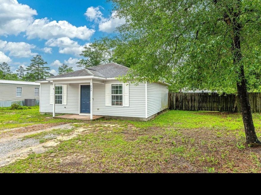 This well maintained home features an open floor plan with split bedrooms. 
Inside, you will find two bedrooms, one bath. Kitchen features a newly added breakfast bar with storage for the pantry & Laundry. The spacious hallway has enough space for easy guest access to the bathroom. Sit back & Relax outside on the front porch or back porch which features a great fenced in backyard. Schedule a showing today! Don't let this opportunity pass you by!