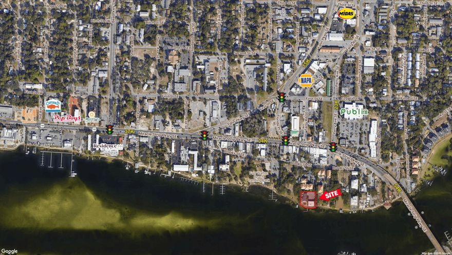 This waterfront property offers a strong redevelopment opportunity in Fort Walton Beach, with approximately 210 feet along the Intracoastal Waterway. Zoned MX-2 Mixed-Use High, the site supports a wide range of uses, including mixed-use, commercial, and other high-intensity development. The existing structure is being demolished, leaving the primary value in the land and its future potential. Demolition costs will be covered by the City through the Community Redevelopment Agency's nuisance-abatement program. The property will remain within the Downtown Design Overlay District, including the 100% impervious surface ratio allowance, maximizing development flexibility and site utilization. Its waterfront location and favorable zoning create a rare opportunity for redevelopment.