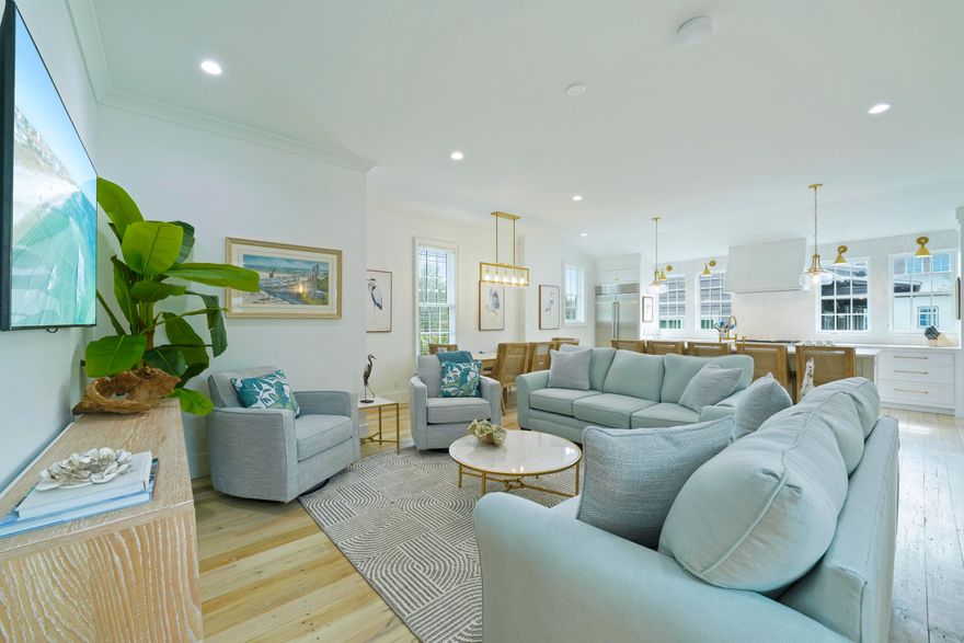 Designed by Robert Orr, this home is perfectly positioned on a tranquil pocket park on the Gulf side of Rosemary Beach. 
Fully remodeled in 2025 to include beautiful updates throughout: light wood floors, Chef's kitchen with Wolf range, all new appliances,  Rinnai hot water heaters, and new windows. 
The main house boasts two primary suites, along with two additional guest bedrooms and a bunk room. 
A bright, open concept Chef's kitchen/living on the second floor offer a wonderful space for entertaining. 
The addition of the carriage house in 2025 offers a generous living area, separate bedroom and sleeping loft with bunks.
Both the main and carriage house  have been newly furnished in the fall 2025. 
The new pool and summer kitchen are tucked in the courtyard for your enjoyment We invite you to see 25 St. George's Lane for yourself.