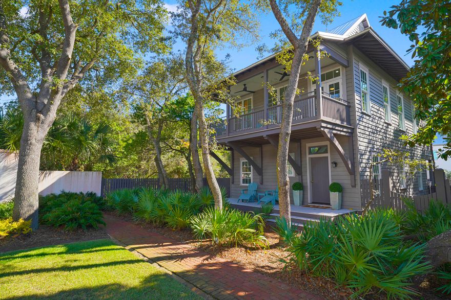 Designed by Robert Orr, this home is perfectly positioned on a tranquil pocket park on the Gulf side of Rosemary Beach. 
Fully remodeled in 2025 to include beautiful updates throughout: light wood floors, Chef's kitchen with Wolf range, all new appliances,  Rinnai hot water heaters, and new windows. 
The main house boasts two primary suites, along with two additional guest bedrooms and a bunk room. 
A bright, open concept Chef's kitchen/living on the second floor offer a wonderful space for entertaining. 
The addition of the carriage house in 2025 offers a generous living area, separate bedroom and sleeping loft with bunks.
Both the main and carriage house  have been newly furnished in the fall 2025. 
The new pool and summer kitchen are tucked in the courtyard for your enjoyment We invite you to see 25 St. George's Lane for yourself.