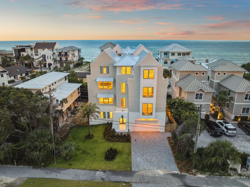 Bonus: Buyer receives a Watersound Club membership! Don't miss this one!

Introducing 8978 E County Highway 30A -- a remarkable Gulf-view beach home offering 6,300+ sq ft of thoughtfully designed interior space and 1,800+ sq ft of outdoor living. Features include 9 bedrooms, 7 full baths, 2 half baths, expansive covered terraces with Gulf views, and a chef's kitchen with premium appliances and an oversized island. Modern, timeless finishes throughout. The first floor features a spacious recreation room that opens to a covered patio, pool, and built-in grill, offering a private setting for leisure and entertainment. On the second floor, the main living area is bathed in natural light and oriented to take full advantage of surrounding views.

The third floor offers a bunk room, additional living area, and guest bedroomseach with a private porch or balcony and Gulf-facing views. Upstairs, the fourth floor includes a quiet landing with a built-in daybed and a luxurious primary suite featuring a private balcony, walk-in closet, and spa-inspired bathroom with soaking tub and glass-enclosed shower.

Additional highlights include two laundry rooms and an elevator for added convenience. This property is well-suited as a full-time residence, vacation getaway, or rental investment, offering versatility and space in a sought-after 30A location.

Located within convenient reach of dining, shopping, and recreation along 30A.

*** All information and dimensions to be verified by buyer.

Finishes: https://www.dropbox.com/scl/fi/v3bebqsi58m55alvb3z52/Green-St.-North.pdf?rlkey=8l6ss98hqs7pbzsqx6zwmqlfa&e=1&st=z2993fos&dl=0