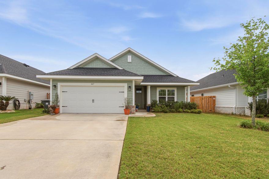 Welcome to The Bluffs at Lafayette--where comfort, style, and convenience come together in one of Freeport's most desirable communities. This is a rare opportunity to own a nearly new home--only better--with thoughtful upgrades already in place, including added gas lines supporting a gas fireplace, tankless water heater, and gas stove--enhancing both efficiency and comfort. This open-concept 3 bed, 2 bath home features durable LVP flooring throughout and a thoughtfully designed layout ideal for both everyday living and entertaining. The spacious living area is highlighted by soaring ceilings, while the primary suite offers a tray ceiling and generous proportions, including a large walk-in closet and a well-appointed ensuite with a separate garden tub and shower, quartz countertops,  and undermount sinks. Additional interior features include 9'+ ceiling heights, 8' entry doors, and lever-handled hardware throughout. Step outside to enjoy the large covered rear patio and fully sodded yard with an irrigation system powered by a private well and pump. Enjoy added privacy as this home backs up to a natural preserve--no rear neighbors and no rooftops behind you.

The Bluffs at Lafayette continues to grow, with a brand-new pool and clubhouse expected to open soon, adding even more appeal to this already sought-after community.

Don't miss your chance to own a nearly new home with upgrades already done for you in this up-and-coming neighborhood.