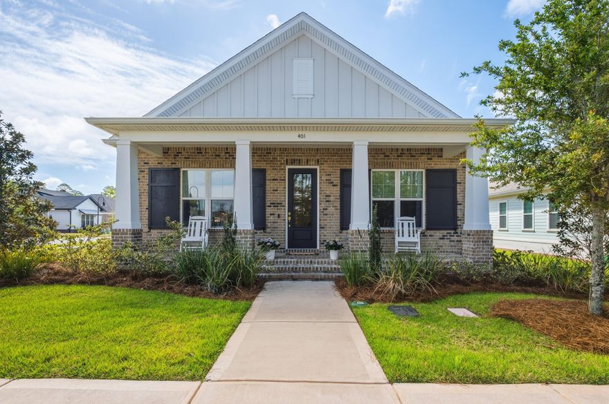 Welcome to 401 Sweetgrass Lane in Niceville, Florida, a beautifully designed 2023-built home located in the highly sought-after Deer Moss Creek community. This 3 bedroom, 2.5 bathroom home with a dedicated office offers the perfect blend of modern design, functionality, and everyday comfort.
Situated on a desirable corner lot, this home features a rare 3 car garage with a professionally coated floor, providing both durability and a polished finish. Enjoy outdoor living with three inviting porches, including a screened back porch ideal for relaxing year-round.Inside, the open concept floor plan is filled with natural light from an abundance of windows, creating a bright and welcoming atmosphere. Luxury vinyl plank flooring runs throughout the entire home, offering both style and easy maintenance. Eight foot interior doors add to the spacious feel and elevate the overall design. The split bedroom layout provides privacy, while the dedicated office offers flexibility for working from home or additional living space.
The kitchen is a true centerpiece, featuring quartz countertops, white GE Cafe appliances, and ample space for entertaining or everyday living. Quartz surfaces continue into the bathrooms, adding a cohesive, upscale feel throughout the home.
Located in Deer Moss Creek, residents enjoy access to resort style amenities including a pool, clubhouse, walking trails, parks, gazebo, and recreational spaces. This prime location offers convenient access to Eglin Air Force Base, Hurlburt Field, local dining, shopping, and the beautiful Emerald Coast beaches.

If you are searching for a move in ready home in Niceville with modern finishes, a 3 car garage, office space, and community amenities, 401 Sweetgrass Lane is one you will not want to miss.