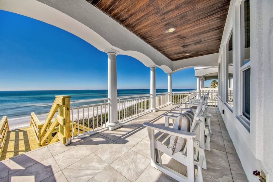 Additional photos coming soon. Location! Location! Located on the East end of 30-A this Gulf Front Home has plenty of room for family and friends. The second floor living areas of this home is surrounded by windows that instantly draws the eyes to the amazing unobstructed views of the Gulf. On the first floor 3 bedrooms with a kitchenette creating a space for friends or family. The master bedroom is gulf front with amazing views. soaking tub and a private balcony. This home sits on a bluff and offers a private boardwalk to the beach, .25-acre lot. and garage.  NO HOA.