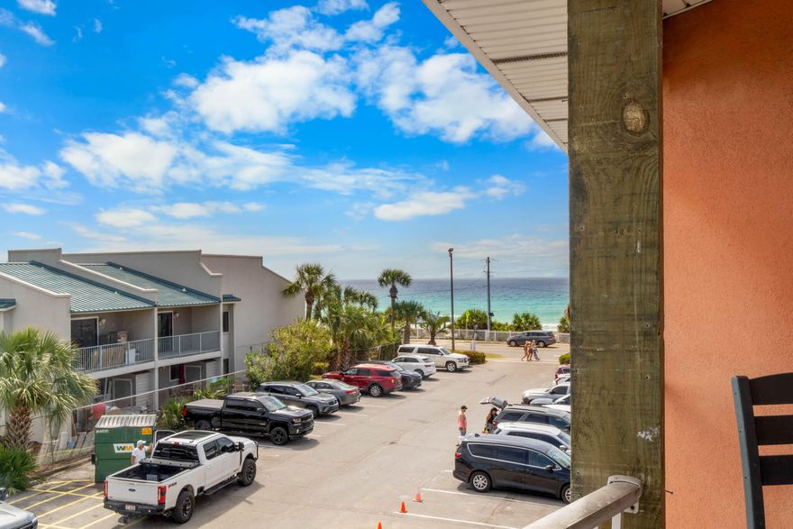 You'll love this top floor unit with Vaulted Ceilings and Gulfviews!! Great rental with great 'Beachy' decor! The unit feels spacious light and bright. There are hall bunks and the unit sleeps 6. Convenient location to the deeded beach access directly across the street, the Pool, Destin shopping, dining, attractions, music and more! Comes fully furnished and rental ready! Aggressively managed by Vacasa and available to view on most weekends between rentals. Your beach get away is here! Just steps to your own private beach access! Gross $25k 2019 $27k 2020 YTD $24k