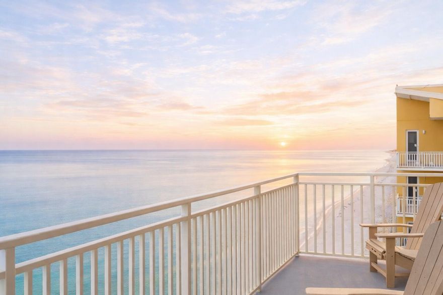 Unforgettable Views, Top Floor Penthouse With 3 Beachfront Balconies! This is a rare opportunity to own a top floor, corner penthouse unit with extra west-facing windows at Splash Resort. Serving as a paradise on the Gulf, this three-bedroom unit can be a top-producing investment property with rental projections ranging from $90,000 - $100,000 per year and cash on cash return projections at 7% annually. This peaceful getaway offers a great layout and Gulf views from every bedroom. Splash Resort is a highly sought-after beachfront community with two heated pools, a lazy river, water park, movie theatre, pool-side bar and grille, and a great location near 30A and Pier Park. This wonderful investment opportunity comes fully-furnished and turnkey.